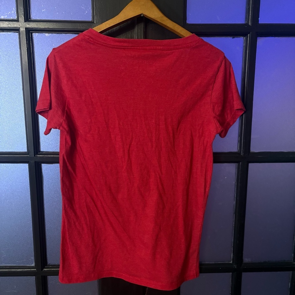 Ohio State Buckeyes V Neck Tee Womens XL Red Graphic OSU Shirt - Picture 3 of 6